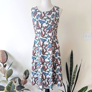 Butterfly Print Midi Dress Size 4